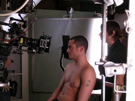 BTS of the masturbation scene. (Images via Q. Allan Brocka)