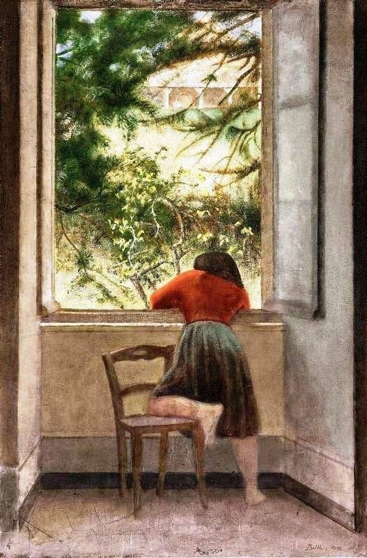 Balthus Girl at a Window, 1955. ​​​ | Art painting, Window art, Fine art