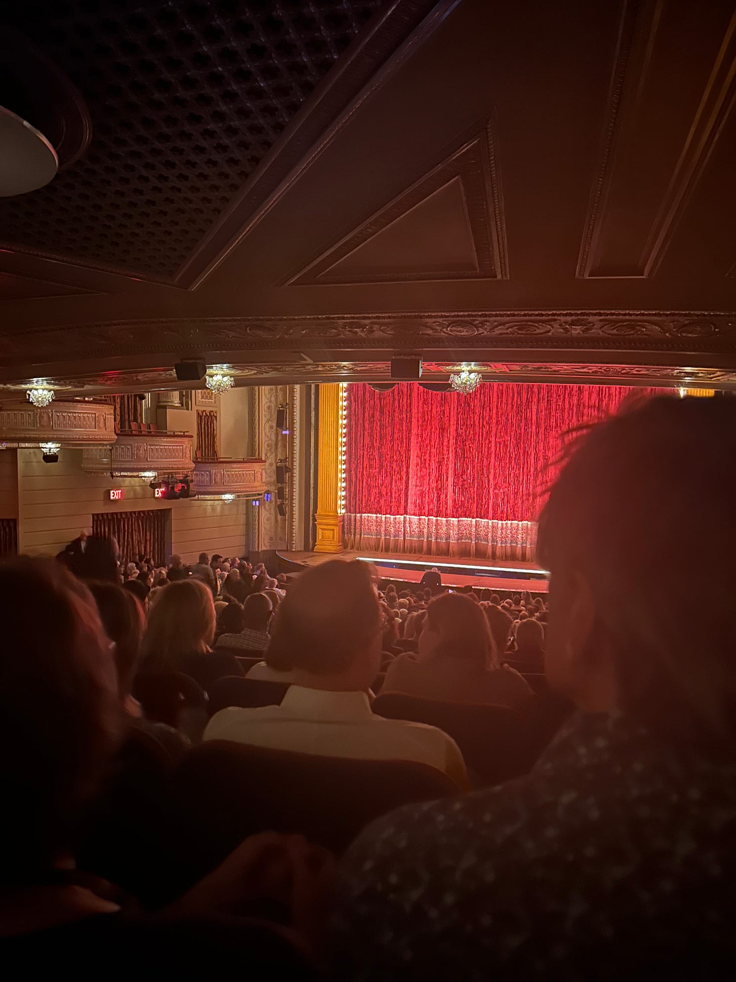 Broadway theater with curtains closed