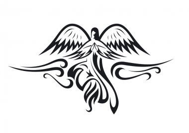 Angel silhouette vector