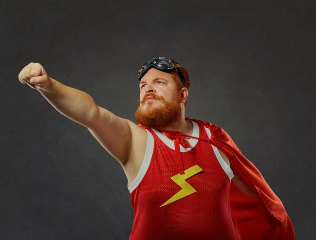 man in superhero outfit