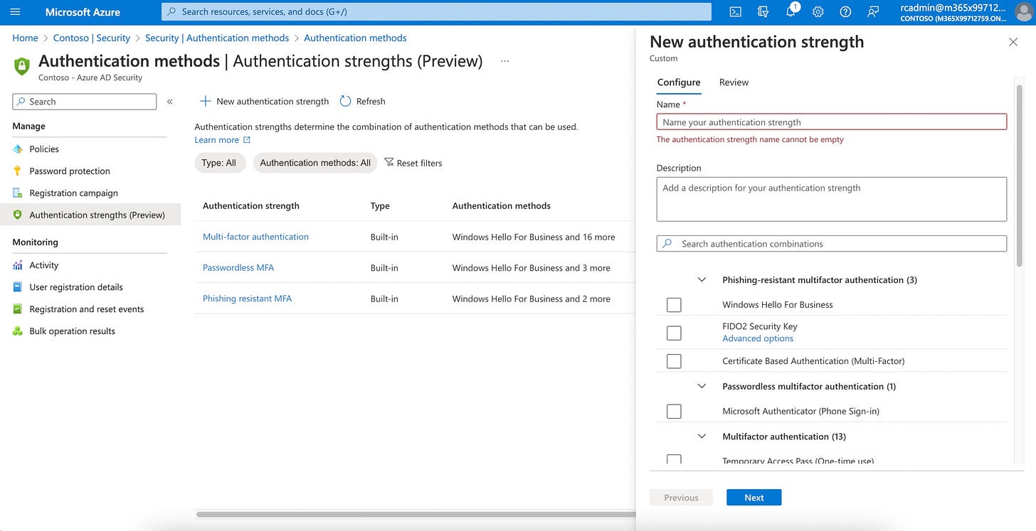 Authentication Strenght Authentication Strenght