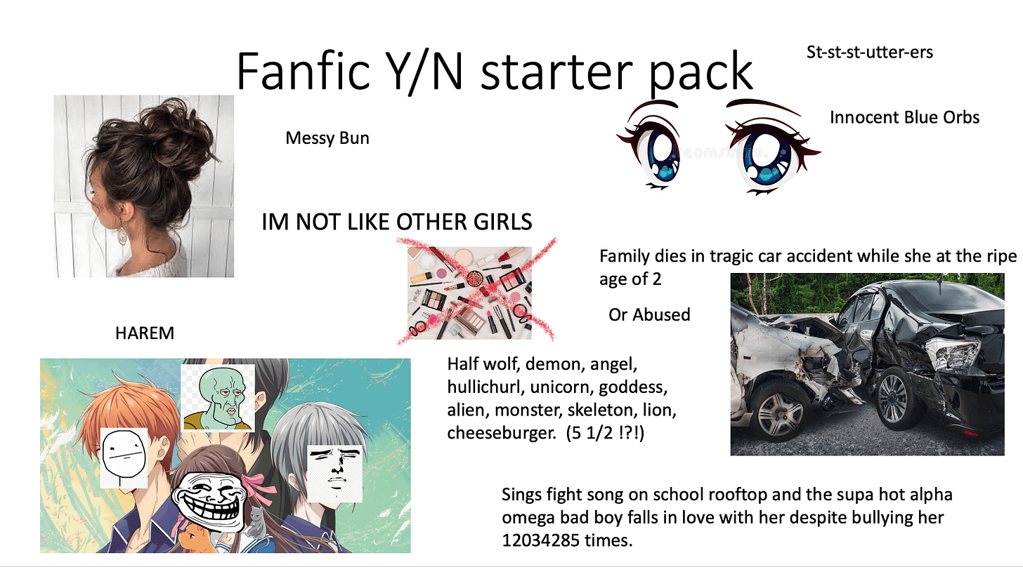 Y/N in fanfic starter pack : r/starterpacks