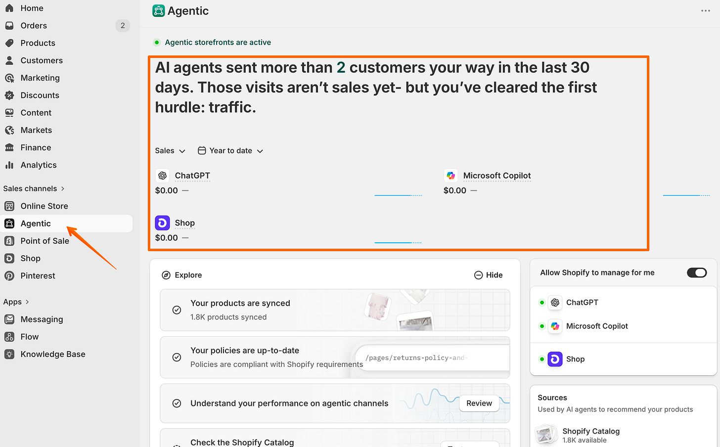Shopify's Agentic Sales Channel Shopify's Agentic Sales Channel