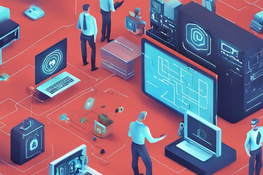 AI image of cybersecurity info graph for small business