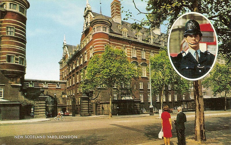 1960s postcard showing Scotland Yard