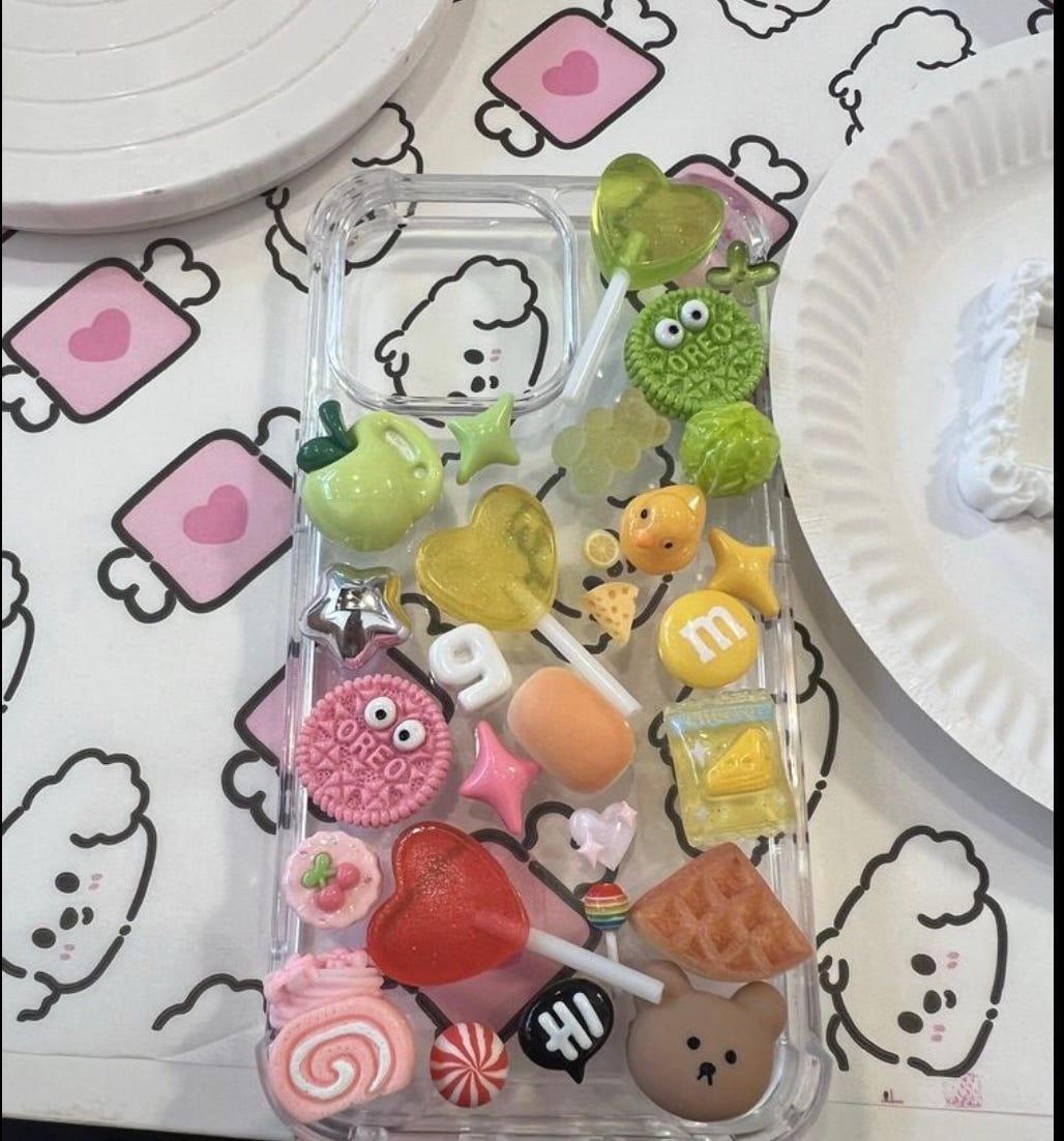 A phone case with different candies
AI-generated content may be incorrect.