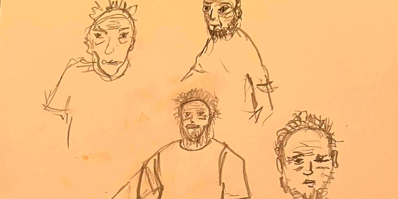 Character sketch and sweet peas