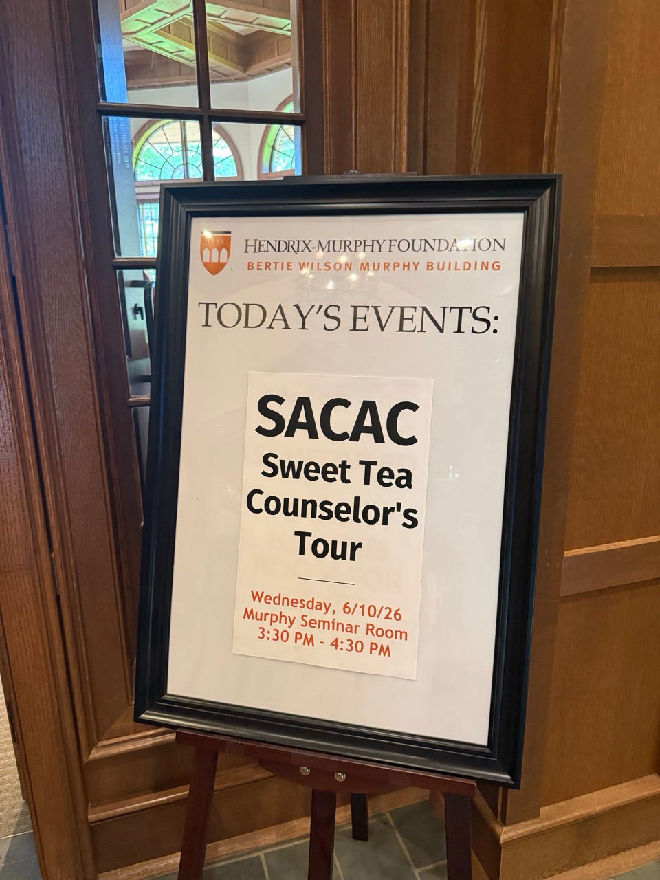Hendrix Murphy Foundation today's event: SACAC Sweet Tea Counselor's Tour
