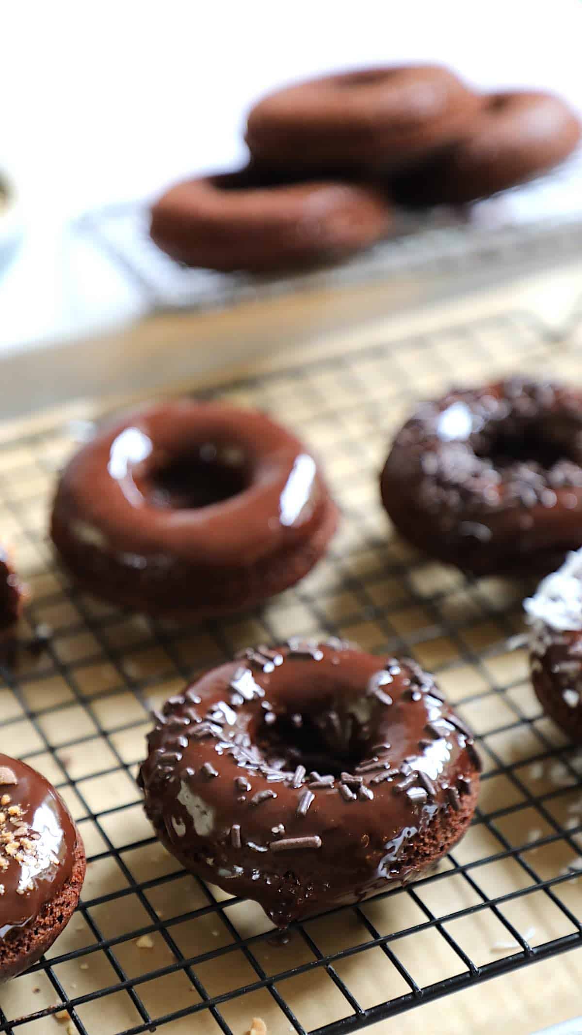 Baked Chocolate Donuts - Entertaining with Beth