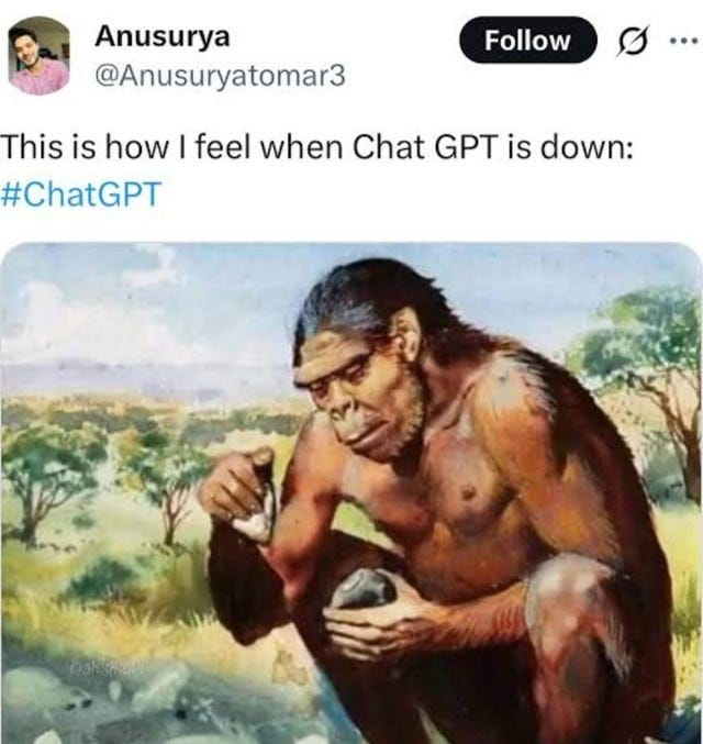 r/ChatGPT - Back to the stone ages