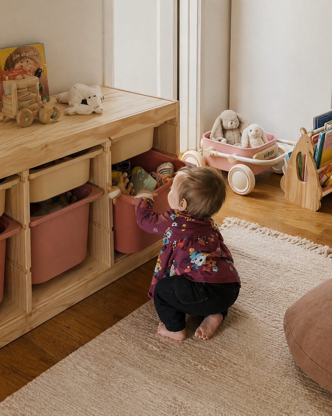 Warm nursery detail with natural textures