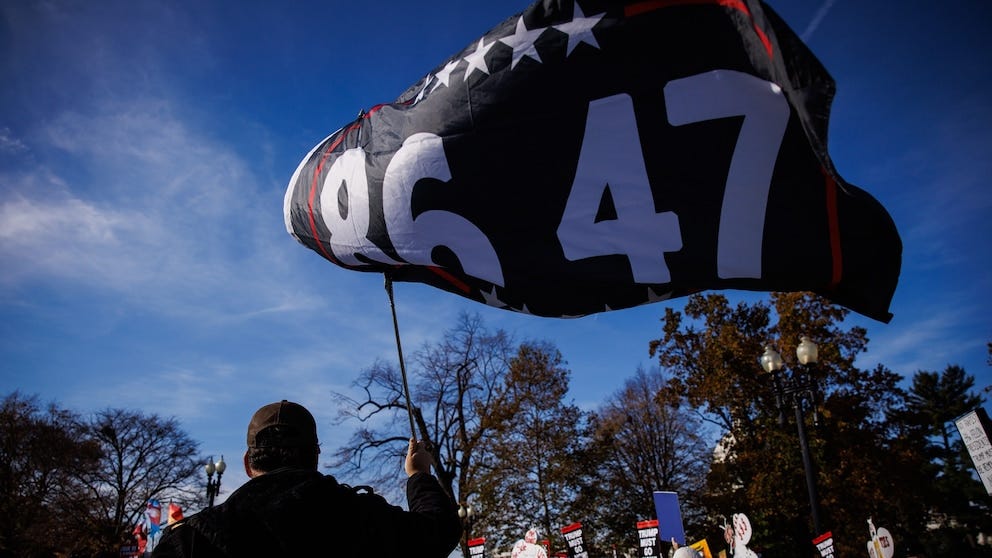 Judge allows group to fly '86 47' flag in DC, rejecting claim it is a threat to Trump - ABC News Judge allows group to fly '86 47' flag in DC, rejecting claim it is a threat to Trump - ABC News