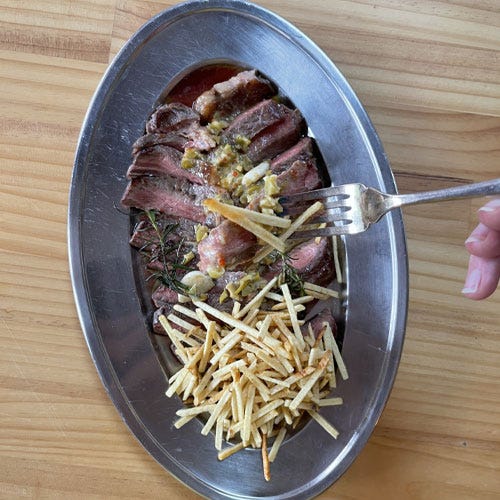 Steak with compound butter