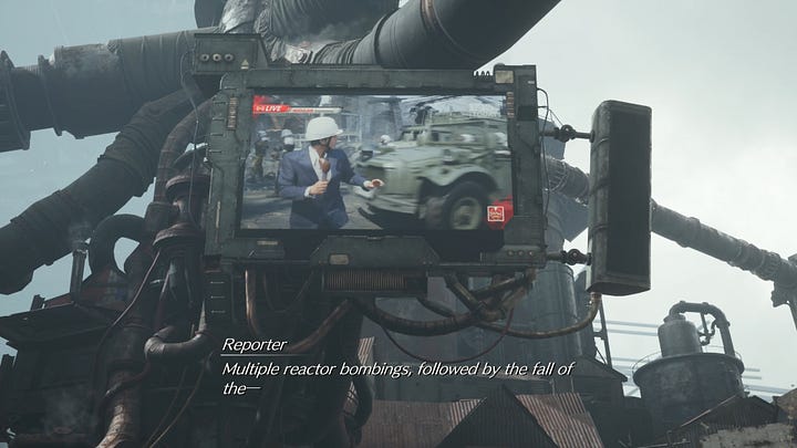 Commentary interrupted by a car.