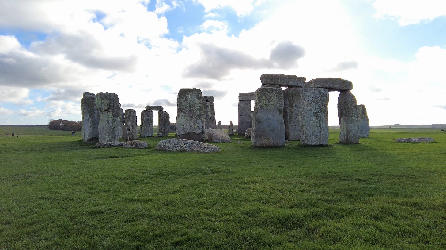 Stonehenge - the stones standing in a circle. Stonehenge - the stones standing in a circle.