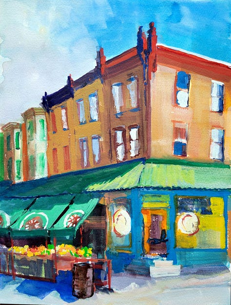 group of landscape paintings of Philadelphia and Maine