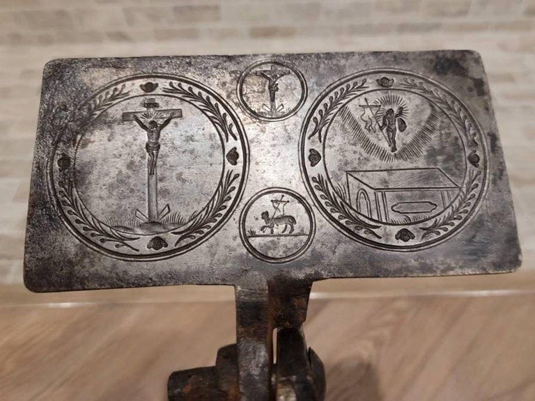 18th Century French Religious Fer a Hosties Eucharist Host Iron Waffle  Press For Sale at 1stDibs