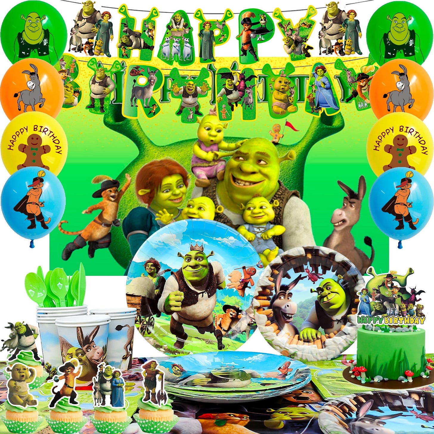 birthday party supplies, party decoration tableware set - balloons background banners plates and other theme party decorations.. - Walmart.com birthday party supplies, party decoration tableware set - balloons background banners plates and other theme party decorations.. - Walmart.com