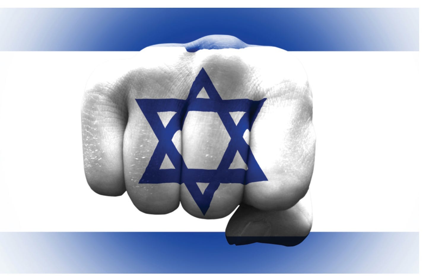 a fist with a Star of David painted on the knuckles