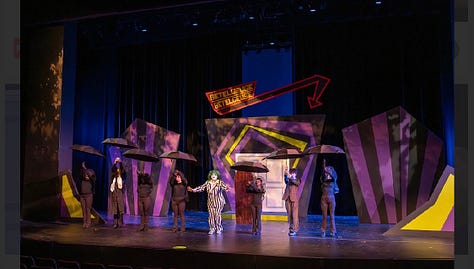 Images from the three 2026 spring productions: Beetlejuice Jr., Shrek Jr., Peter Pan Jr. 