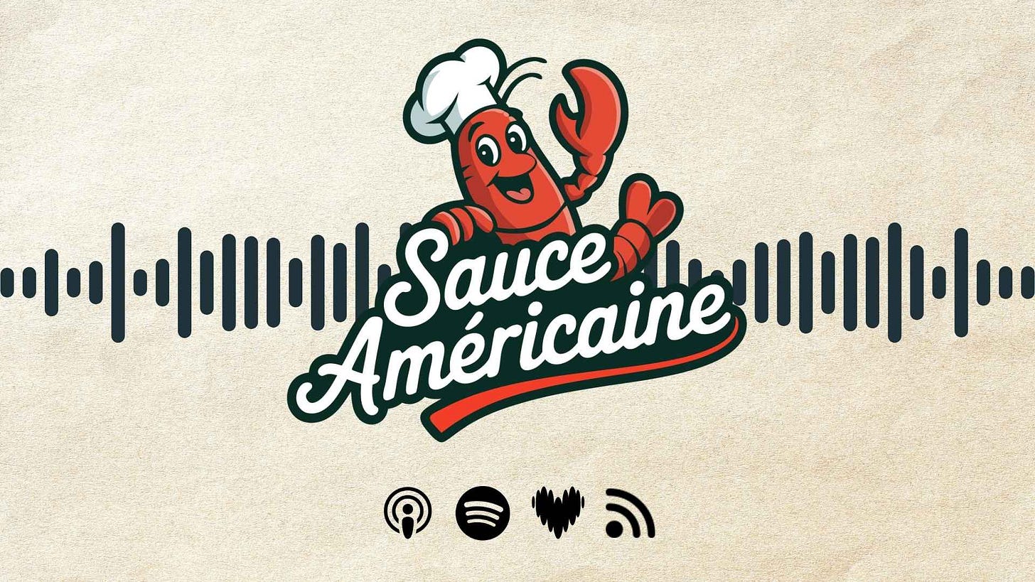 Sauce Américaine est disponible gratuitement sur toutes les plateformes de podcasts