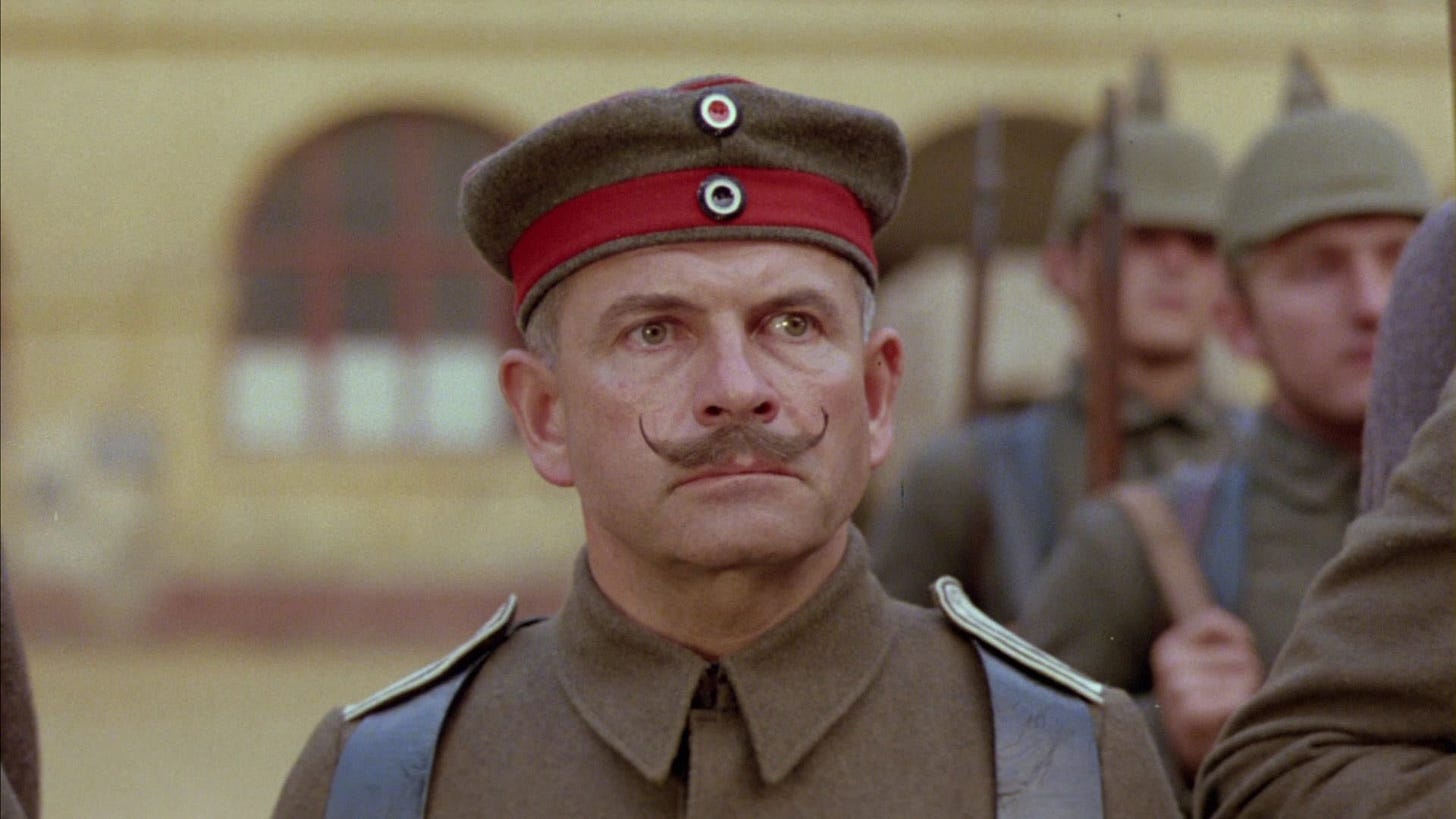 In isonzo, there is a moustache called the "himmelstoss". This could be a  reference to corporal himmelstoss in all quiet on the western front (1979).  : r/GamingDetails