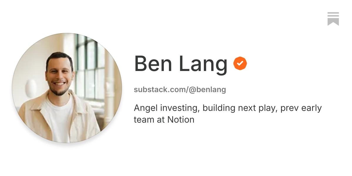 Ben Lang | Substack