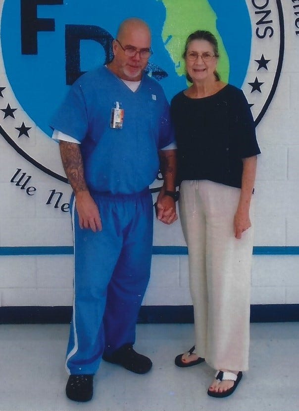 Recent photo of me and Mom at visitation