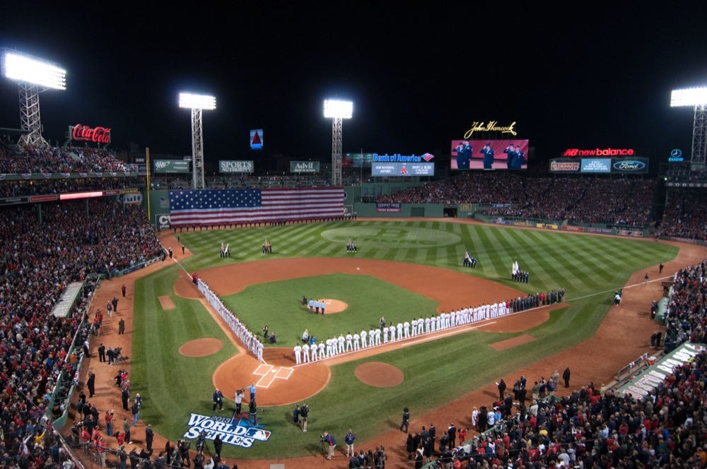 Fenway Park, 2013 World Series. Boston's third title of the decade.