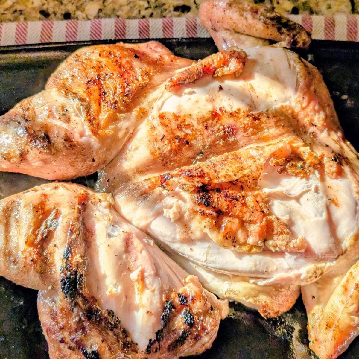 low sodium brick chicken recipe grilled chicken weighted down with a brick