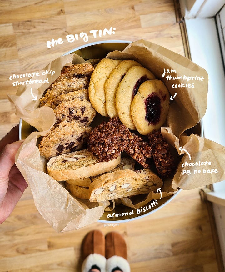 big and small cookie tins