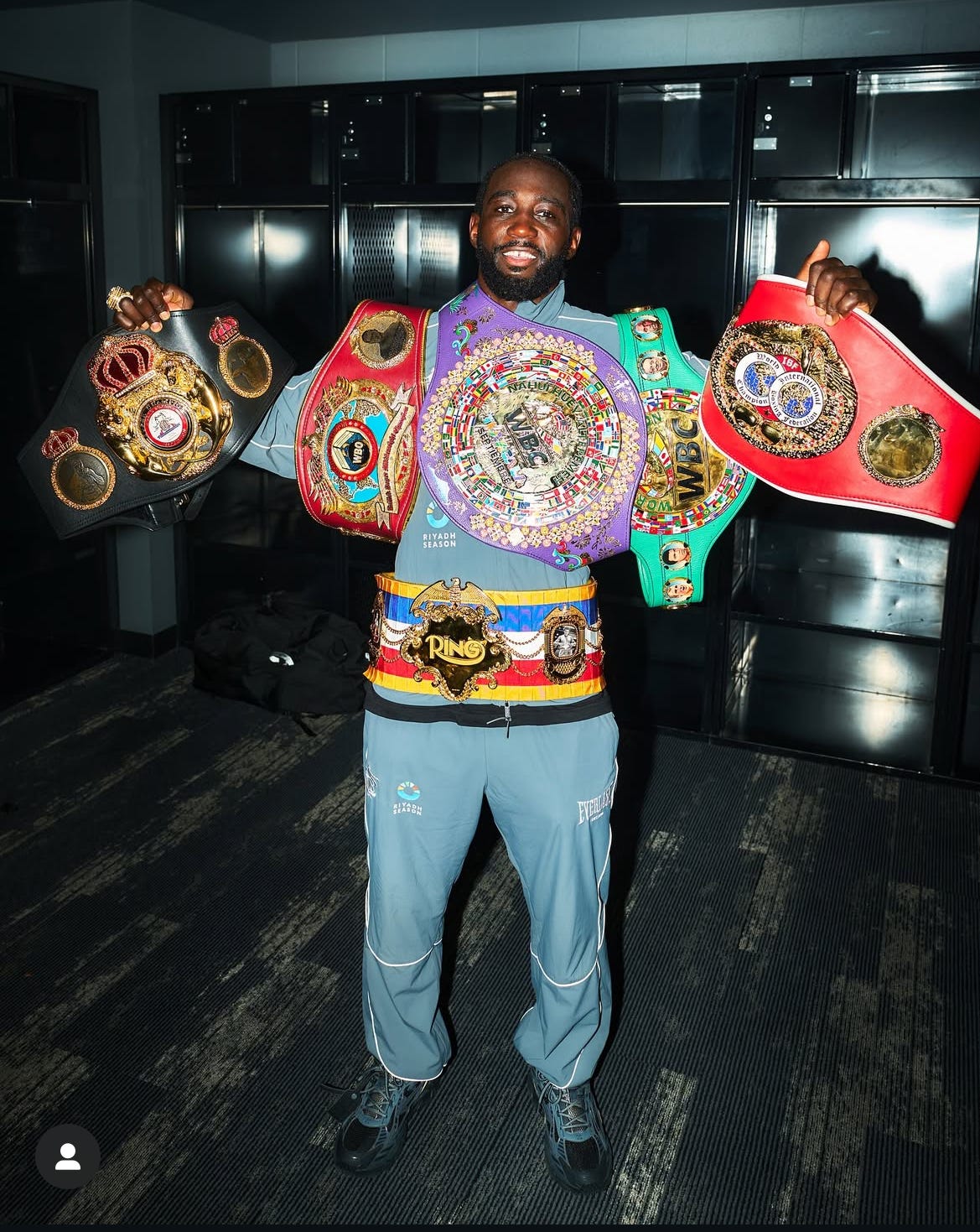 Bug Crawford with his belts