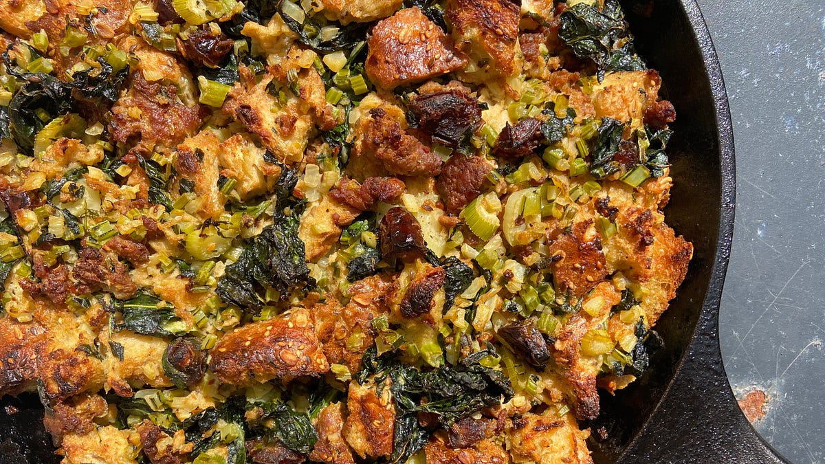 Stuffing with Sausage, Kale & Dates Recipe - by Ali Slagle