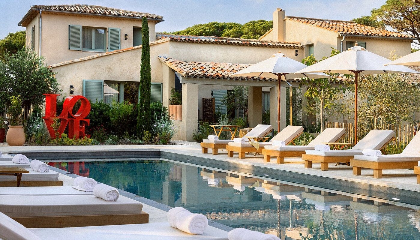 Beachy, boho-chic rooms at Hôtel L'Escalet, Saint-Tropez