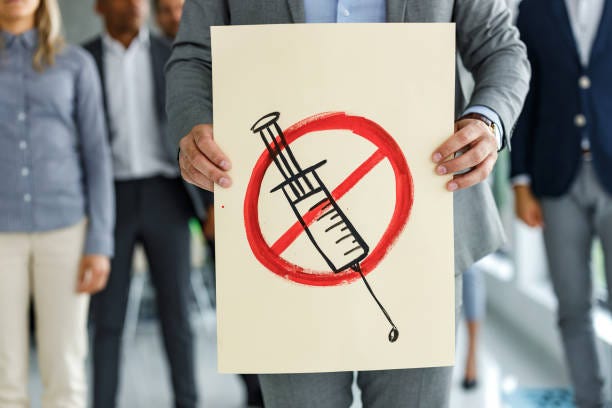ingen vaccination! - anti vaxxer bildbanksfoton och bilder