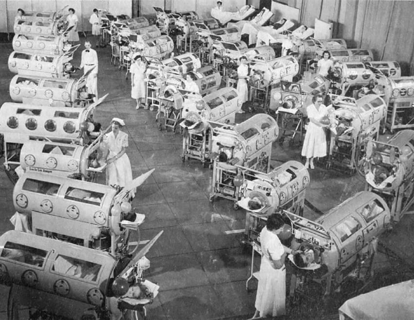 Photograph: Iron lung. Children in iron lungs during a polio outbreak... |  Download Scientific Diagram
