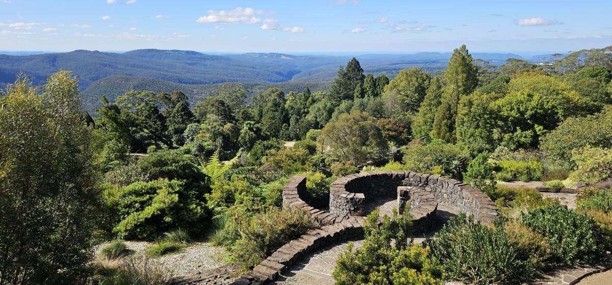 The view from the observation deck at the Blue Mountains Botanic Garden The view from the observation deck at the Blue Mountains Botanic Garden