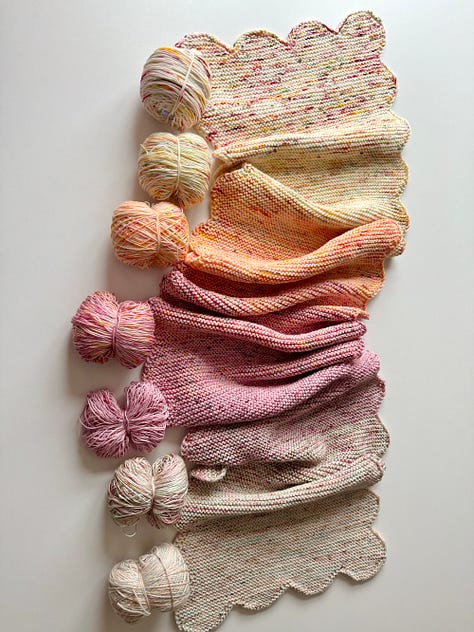 Various pictures of my completed Manderley Scarf