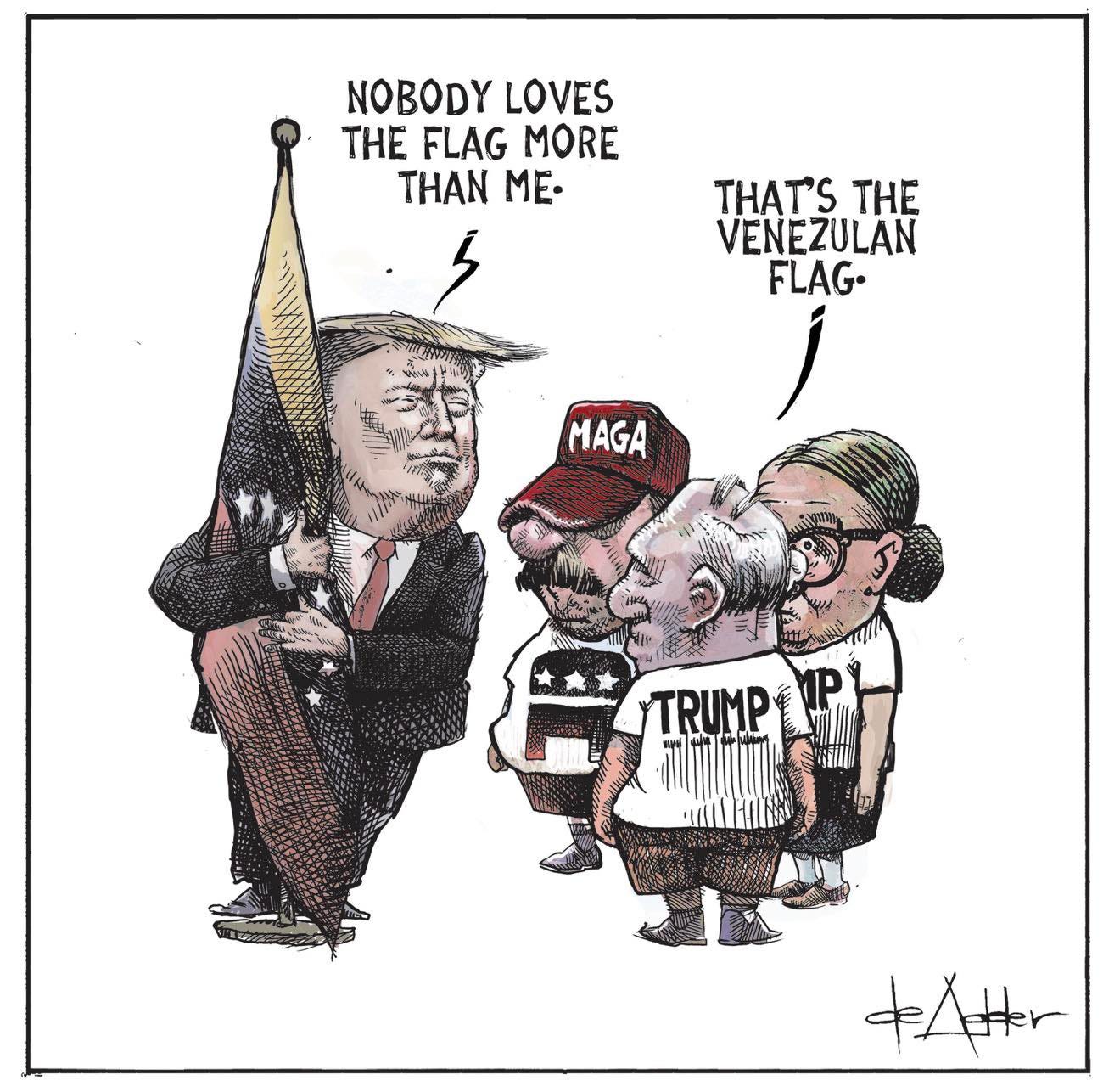 May be an image of text that says 'NOBODY LOVES THE FLAG MORE THAN ME- THAT'S THE VENEZULAN FLAG. Ha& MAGA န်် TRUMP tAtr' May be an image of text that says 'NOBODY LOVES THE FLAG MORE THAN ME- THAT'S THE VENEZULAN FLAG. Ha& MAGA န်် TRUMP tAtr'