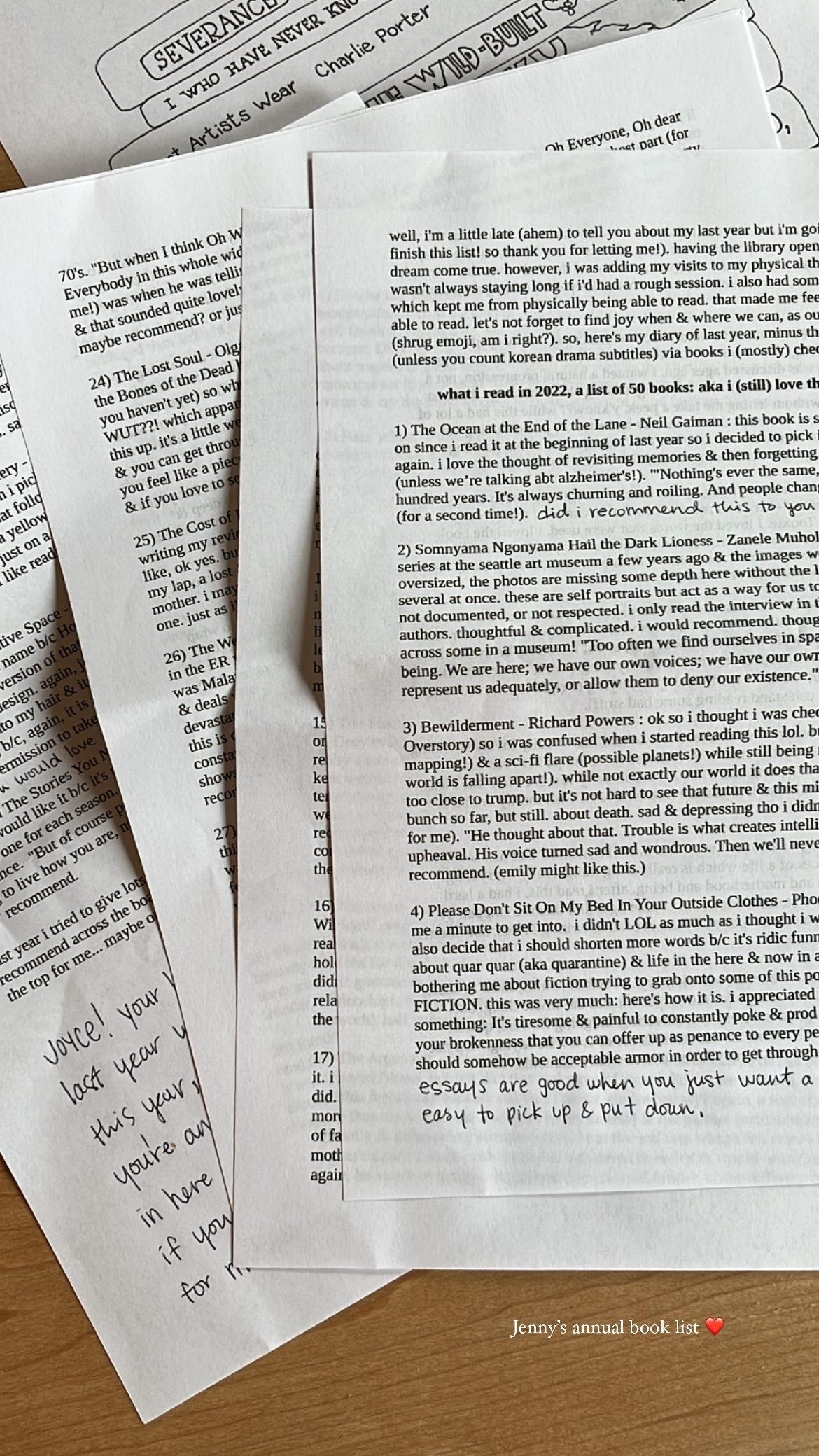 Image of a reading list