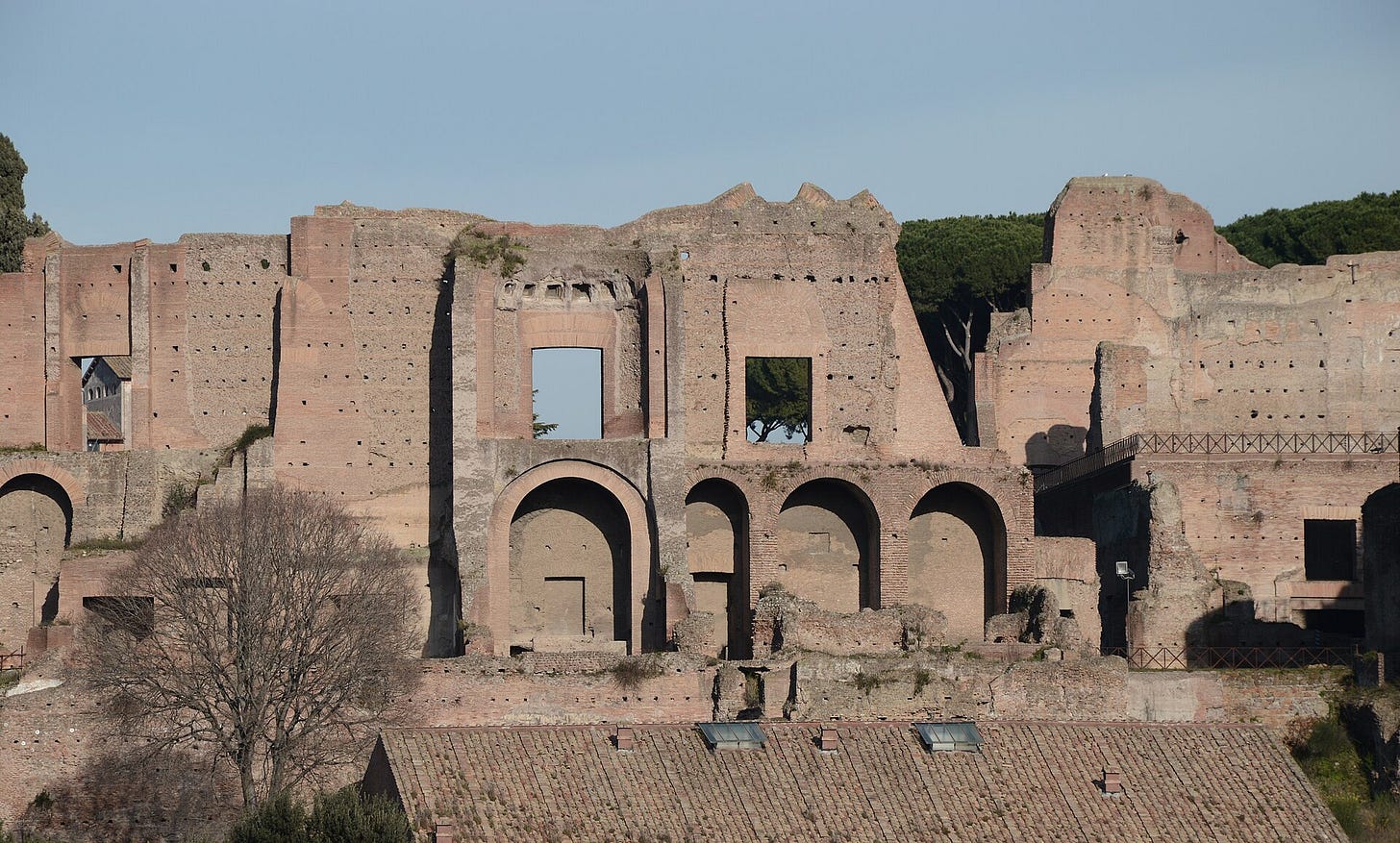 The ruins of the imperial palace on the Palatine Hill, Rome. The ruins of the imperial palace on the Palatine Hill, Rome.
