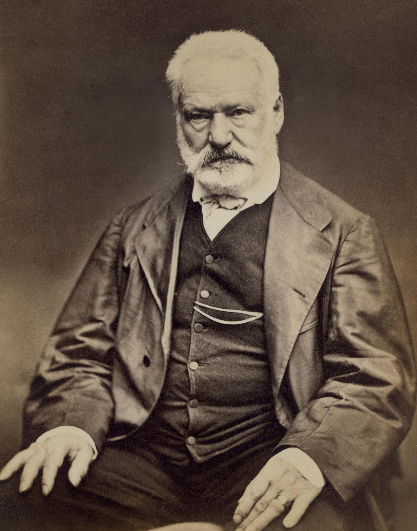 Portrait of Victor Hugo, French poet, novelist, and dramatist.
