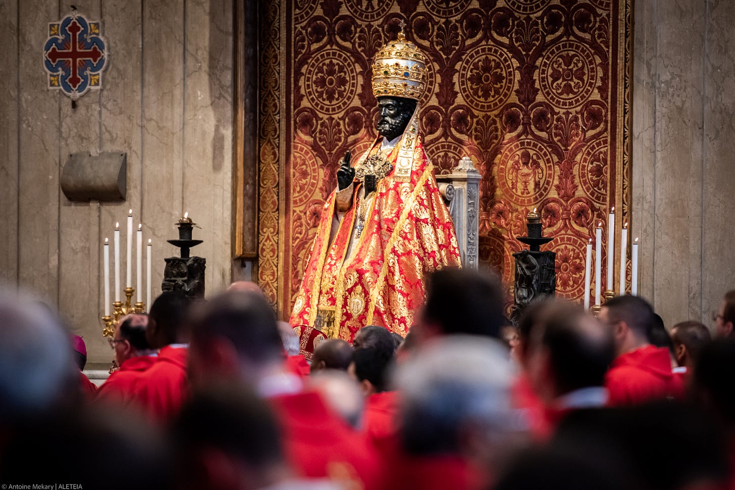 When the statue of St. Peter is dressed as the pope