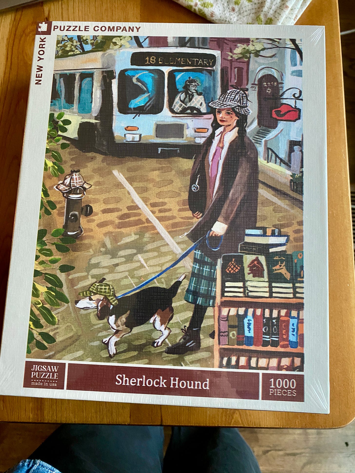 Cover of a puzzle box, with a fall scene