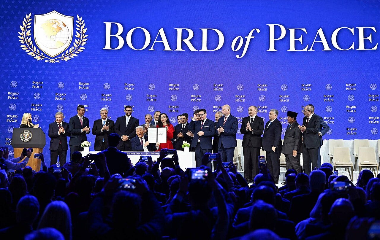 Board of Peace Charter signing ceremony January 2026 diplomatic meeting