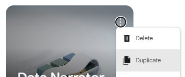 ChatGPT said:  A screenshot of an app card menu in Google Opal showing options to Delete or Duplicate the app.