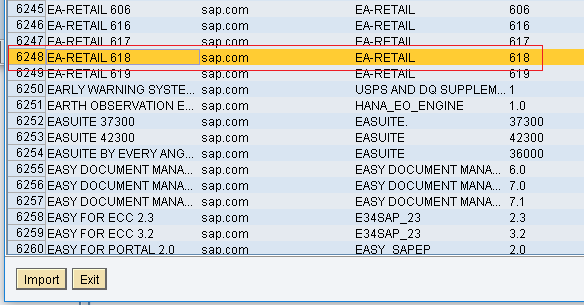 Select the EA-RETAIL Software Component Version to ESR from SLD SWCV list Select the EA-RETAIL Software Component Version to ESR from SLD SWCV list