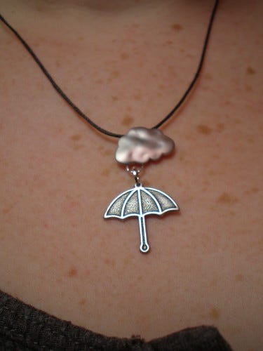 Cloud and umbrella necklace Cloud and umbrella necklace
