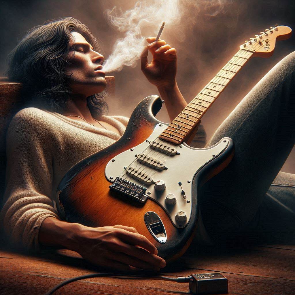 stratocaster in the style of rory gallagher
